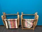 2 Vintage Houten Klapstoelen/Strandstoelen/camperstoel, Ophalen of Verzenden