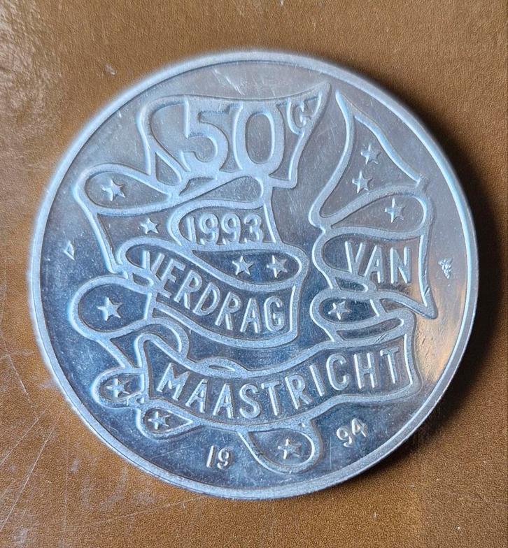 50 Gulden 1993 - Verdrag van Maastricht UNC, Postzegels en Munten, Munten | Nederland, Verzenden