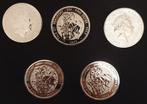 5x 2 oz Tudor's Beasts Yale of Beaufort Zilver Munten 2023, Ophalen of Verzenden, Zilver