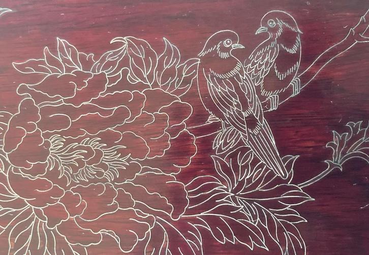 Chinese houten sieradendoos met cloisonne gouddraad, Antiek en Kunst, Kunst | Niet-Westerse kunst, Ophalen of Verzenden