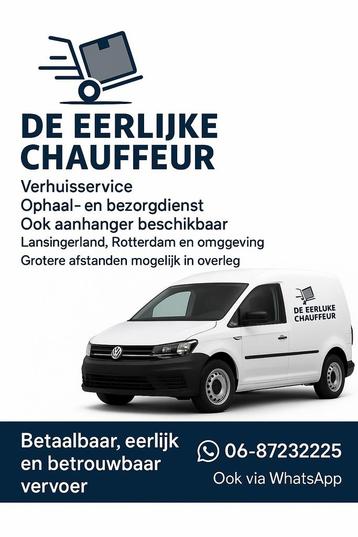 Verhuishulp transport ofophaalserviceDeEerlijkeChauffeur 🚐✅ beschikbaar voor biedingen