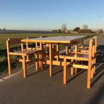 Set 6 Edvin Helseth Bruksbo stoel tafel design vintage Deens, Huis en Inrichting, Stoelen, Gebruikt, Ophalen