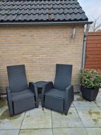 2 Zwarte wicker loungestoelen Jysk Jutlandia Dovre, Ophalen, Gebruikt, Wicker, 2 zitplaatsen