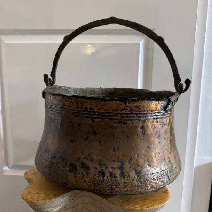 Antieke Koperen Heksenketel, Antiek en Kunst, Antiek | Koper en Brons, Koper, Ophalen of Verzenden