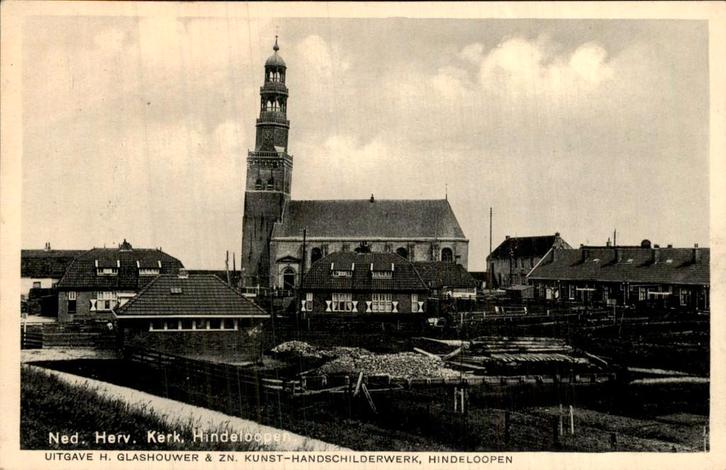 Kerk- Hindeloopen, Verzamelen, Ansichtkaarten | Nederland, Gelopen, Friesland, Voor 1920, Ophalen of Verzenden