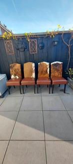 Mooie eetkamer-stoelen., Huis en Inrichting, Ophalen, Bruin, Leer, Vier