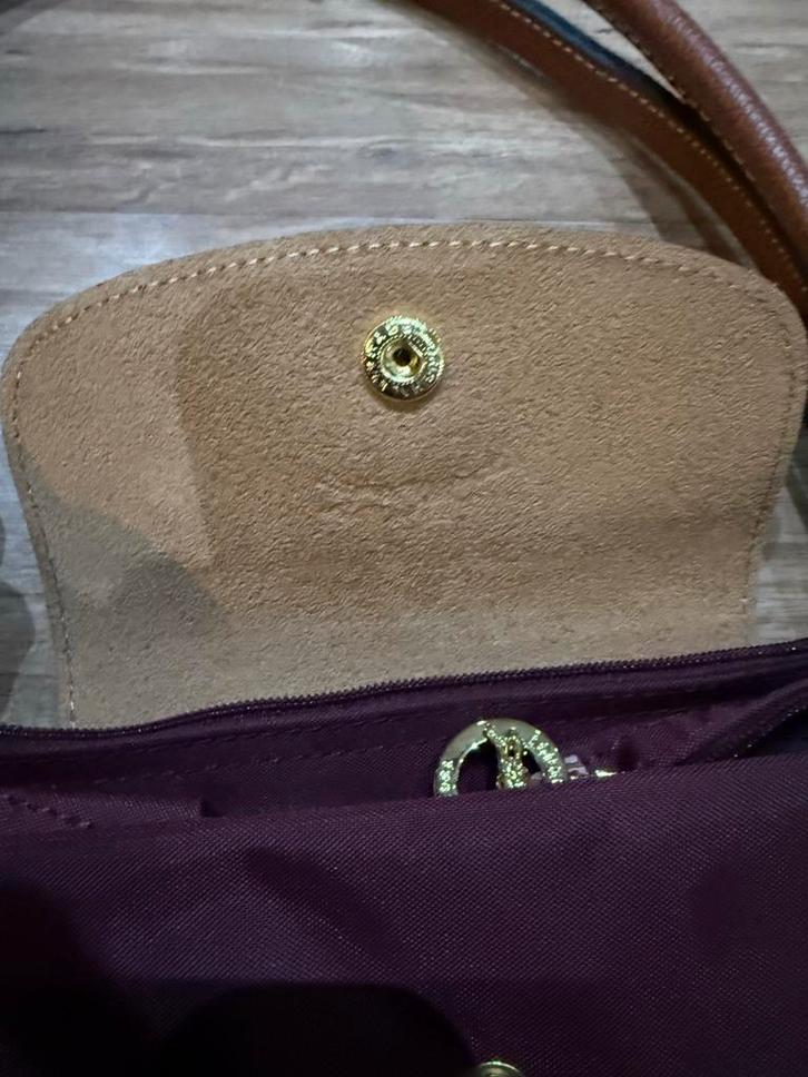 Longchamp Le Pliage - Bordeaux, Sieraden, Tassen en Uiterlijk, Tassen | Damestassen, Zo goed als nieuw, Handtas, Rood, Ophalen of Verzenden