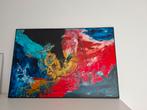 Olieverfschilderij op linnen abstract 120x80, Antiek en Kunst, Kunst | Schilderijen | Abstract, Ophalen