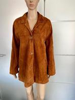 J527 Echt-suede-leren lang jasje maat 42=L blazer jas bruin, Kleding | Dames, Bruin, Dino Z, Maat 42/44 (L), Ophalen of Verzenden