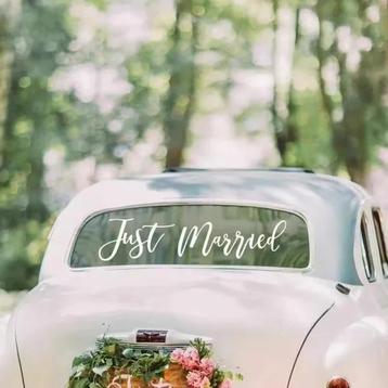 Trouwauto decoratie sticker Just Married beschikbaar voor biedingen