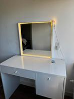 Make up tafel met krukje en spiegel en glasplaat, Gebruikt, Minder dan 100 cm, Hout, 50 tot 100 cm