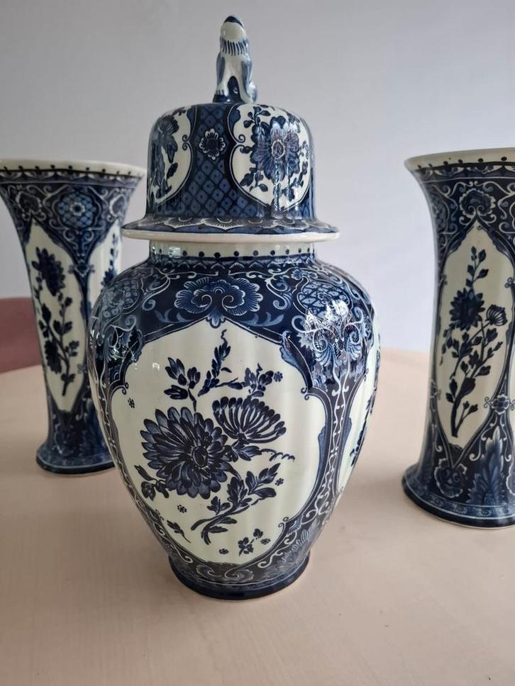 Delfts Blauw Kaststel / Vazen/vintage, Antiek en Kunst, Antiek | Vazen, Ophalen