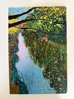 A4 Landschap Schilderij - Handgeschilderd, Antiek en Kunst, Kunst | Schilderijen | Klassiek, Ophalen of Verzenden