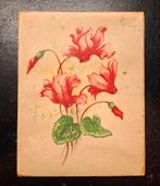 Oud Chocolade doosje, doos van karton met Cyclamen., Antiek en Kunst, Ophalen of Verzenden