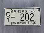 Kentekenplaat 1956 Kansas USA Nummerplaat Nummerbord, Verzamelen, Ophalen of Verzenden, Gebruikt, Auto's