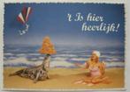 Oude kaart van vrouw met zeehond op het strand, Verzamelen, Ansichtkaarten | Themakaarten, Overige thema's, Ongelopen, Ophalen