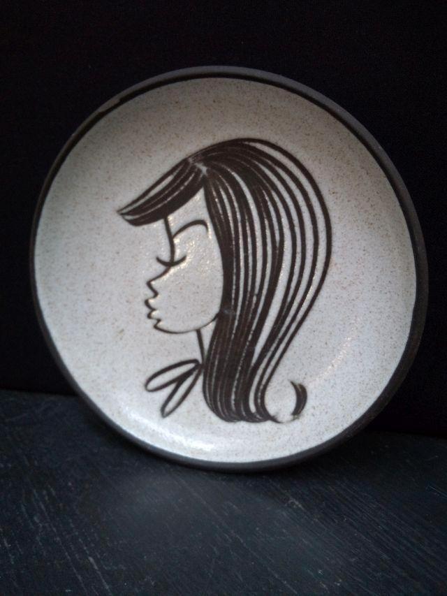 MEISJESHOOFD Wandbordje Gubbels / Boonstra Keramiek Jaren 60, Verzamelen, Retro, Huis en Inrichting, Ophalen of Verzenden