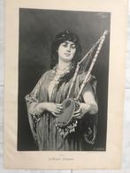 Nathaniel Sichel: Odaliske, 1893, gravure 32x20cm. Perfect!, Antiek en Kunst, Kunst | Etsen en Gravures, Ophalen of Verzenden