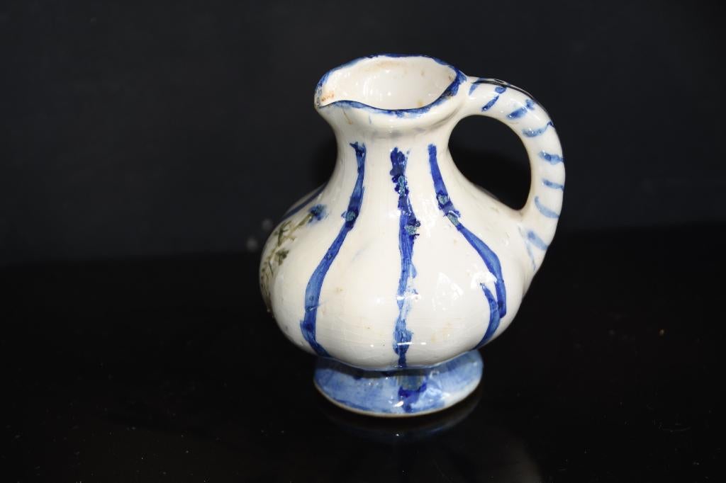 Brocante handgemaakt en beschilderd vaasje kan vaas, Verzenden, Zo goed als nieuw, Overige kleuren, Minder dan 50 cm