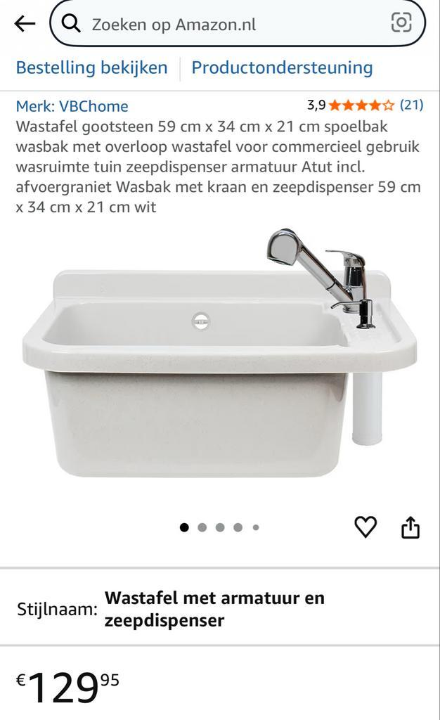 Wastafel met uittrek slang in Kraan en Zeepdispenser, Huis en Inrichting, Badkamer | Badkamermeubels, Nieuw, Wasbak of Wastafel
