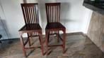 Teak houten bar krukken, Ophalen of Verzenden, 60 tot 90 cm