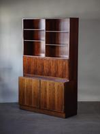 Omann Jun wandkast secretaire palissander boekenkast vintage, Huis en Inrichting, Kasten | Secretaires, Midcentury, Zo goed als nieuw