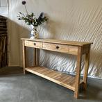 Sidetable - 2 lades - 140 x 40 cm - Teakhout - TTM Wonen, Huis en Inrichting, Tafels | Sidetables, TTM Wonen, Meubels – (Perzische) Tapijten en Woonaccessoires