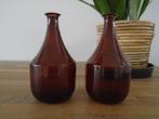 2x Ikea Krosamos amber (bruine) glazen oliefles, azijn fles, Nieuw, Ophalen of Verzenden
