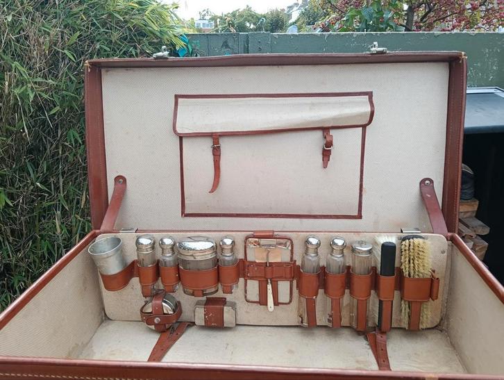 Vintage Lederen Reiskoffer, Antiek en Kunst, Antiek | Overige Antiek, Ophalen