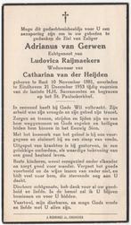 Adrianus van Gerwen 1881 Best + 1953 Eindhoven, 72 jaar, Verzamelen, Verzenden