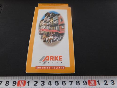sticker enschede arke reizen - foto terras, Verzamelen, Stickers, Zo goed als nieuw, Bedrijf of Vereniging, Ophalen