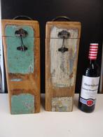Twee houten wijnkisten,wijnkist,flessen kist, Ophalen of Verzenden, Gebruikt