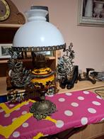 Antieke Olielamp Tafellamp Keramiek/Metaal, Ophalen of Verzenden