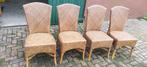 4 rieten stoelen, Ophalen, Gebruikt, Bruin, Riet of Rotan