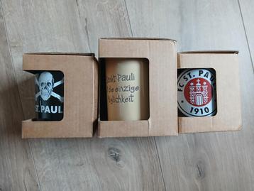 3x fc st pauli fan koffie mok hamburg sankt pauli beschikbaar voor biedingen