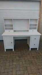 Ikea Hemnes Bureau met Opzetstuk - Wit, Ophalen of Verzenden, Gebruikt, Scandinavisch