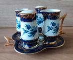 Czechisch porseleinen Kruidenstel met dienblad, handpainted., Antiek en Kunst, Antiek | Servies compleet, Ophalen of Verzenden