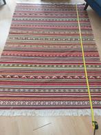 Vloerkleed 210 x 140 met warme natuur tinten, Ophalen, Gebruikt, 100 tot 150 cm, Crème