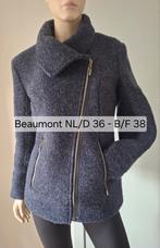 Blauwe wollen Beaumont jas / mantel NL/D 36, Kleding | Dames, Jassen | Winter, Blauw, Beaumont, Ophalen of Verzenden, Zo goed als nieuw