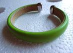 Groen lederen klem armband, Sieraden, Tassen en Uiterlijk, Armbanden, Verzenden, Zo goed als nieuw, Groen, Leer