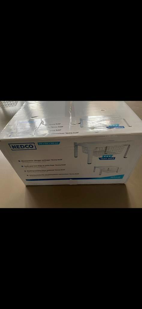 Nedco wasmachine/droger verhoger stevig met mand ‘Heavy Bold, Witgoed en Apparatuur, Wasmachines, Nieuw, Voorlader, Minder dan 85 cm