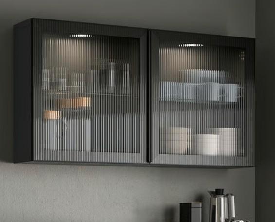 2 stuks besta/fallvik hangende kasten in antraciet, Huis en Inrichting, Kasten | Buffetkasten, Zo goed als nieuw, Minder dan 100 cm