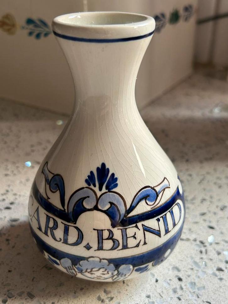 Delfts blauw apotheek kannetje net opdruk Card Benid, Antiek en Kunst, Antiek | Keramiek en Aardewerk, Ophalen of Verzenden