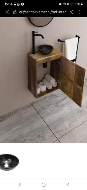 Toiletwastafel meubel mangohout