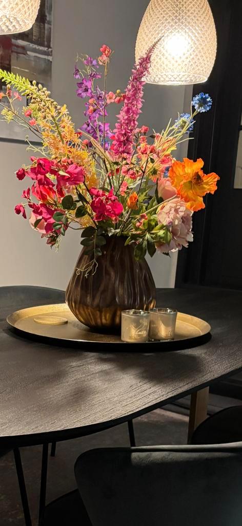 Groot Gouden Dienblad - 57cm, Huis en Inrichting, Woonaccessoires | Dienbladen, Gebruikt, Metaal, Rond, Ophalen