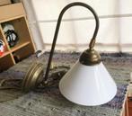 Wandlamp verstelbaar met glazenkap, Overige materialen, Ophalen of Verzenden, Zo goed als nieuw, Oud