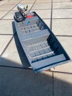 Aluminium platbodem met 20 pk 4 takt, Ophalen, 10 tot 30 pk, Aluminium, Zo goed als nieuw