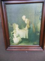 schilderij doek simeon chardin vrouw met etende kinderen, Ophalen, Gebruikt, 50 tot 75 cm, Schilderij