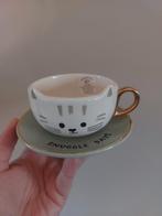 Thee kopje met schotel van kat. Nieuw!, Antiek en Kunst, Ophalen of Verzenden