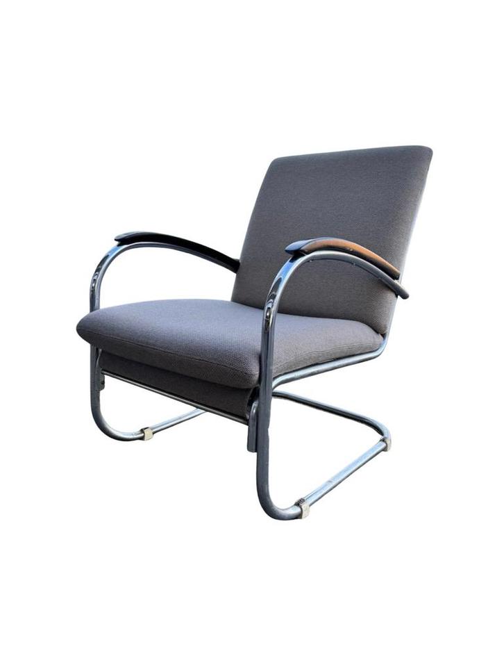 Paul Schuitema D3 buisframe fauteuil artdeco Gispen, Huis en Inrichting, Fauteuils, Gebruikt, 50 tot 75 cm, 75 tot 100 cm, Ophalen